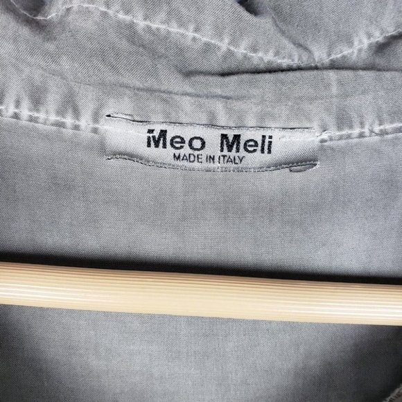 Meo Meli Oversized High-Low Top Dropped Shoulder Button Placket Made in Italy - Picture 6 of 6